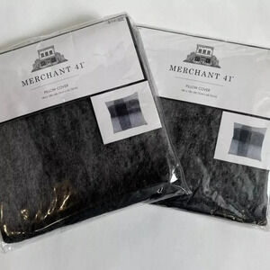 NEW Pair (2x) Merchant 21 18" x 18" Buffalo Check Pillowcase